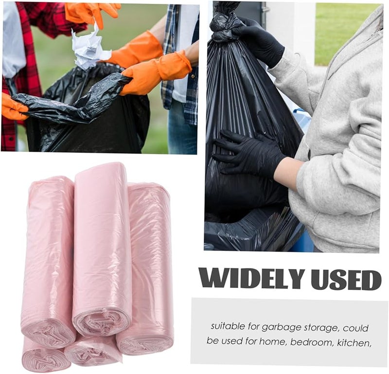 جليافي أكياس قمامة ثقيلة وردية 5 لفات 50 × 45 سم مقاومة للتسرب للمنزل وحمام التخزين - Image 2